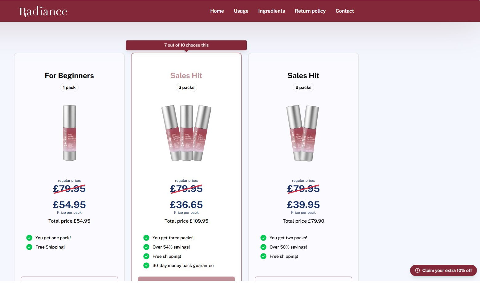 Radiance Skin Care Cream UK